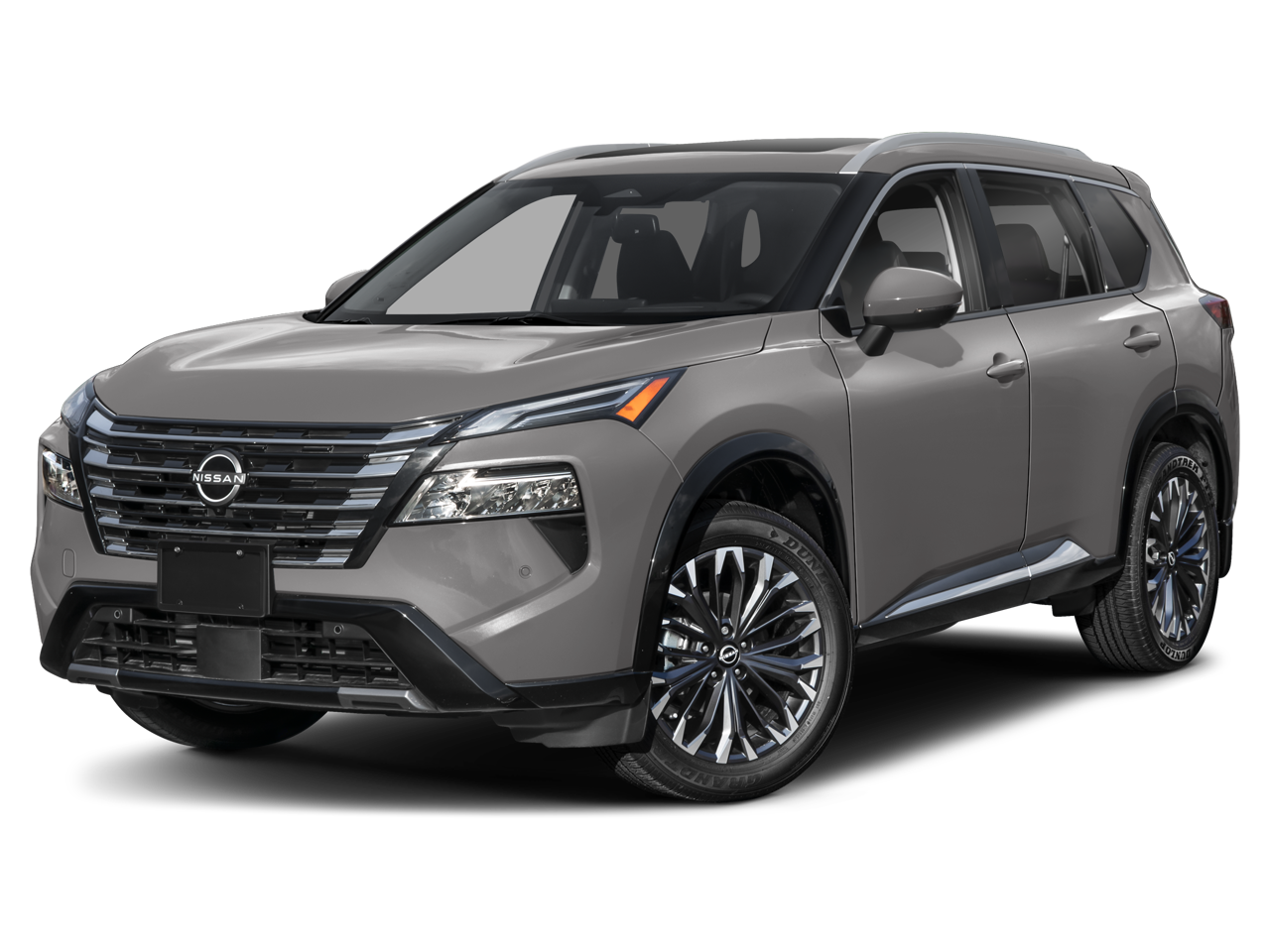 2026 Nissan Rogue Platinum in OBSIDIAN GREEN — front three-quarter view