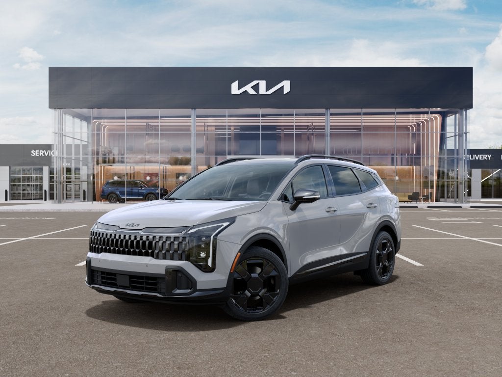2026 Kia Sportage X-Line in Wolf Gray — front three-quarter view