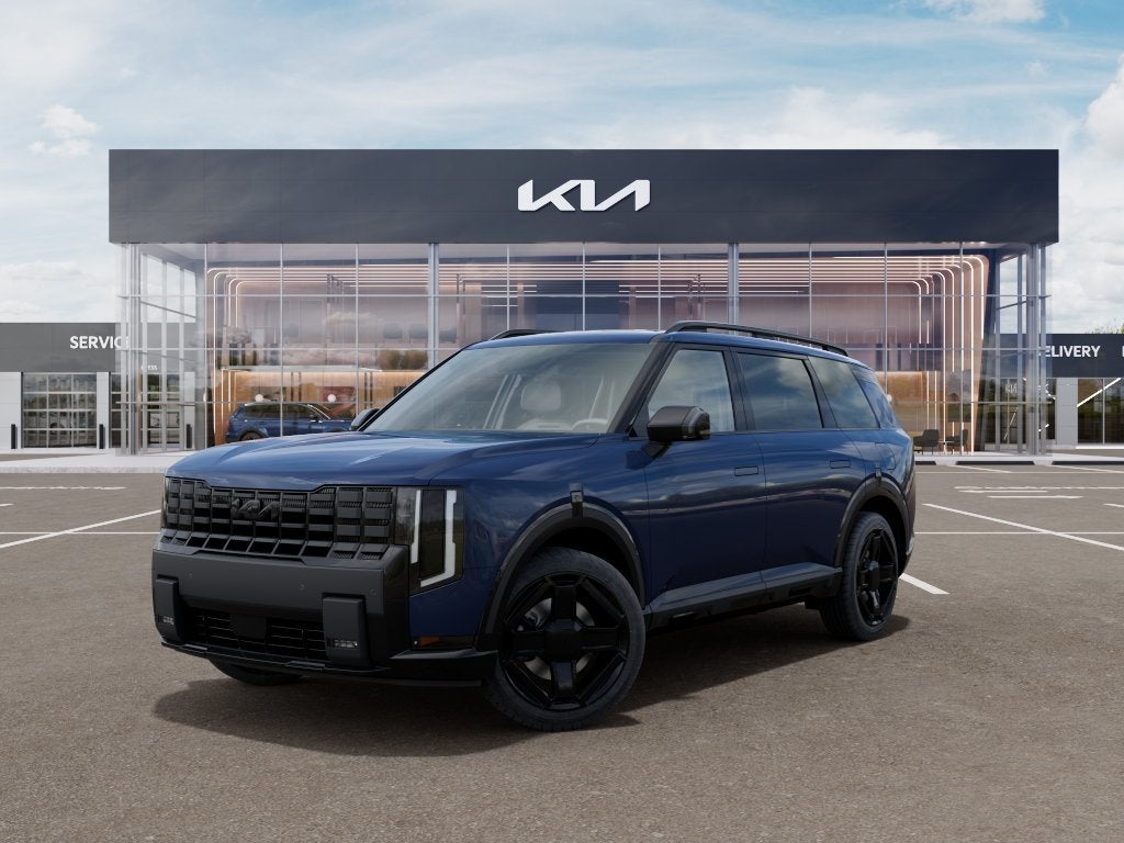 2027 Kia Telluride X-Line EX in Midnight Lake Blue — front three-quarter view