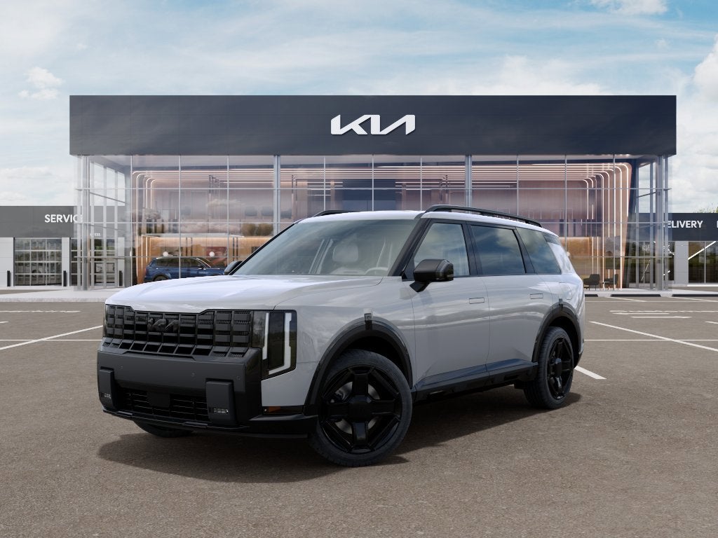 2027 Kia Telluride X-Line EX in Wolf Gray — front three-quarter view