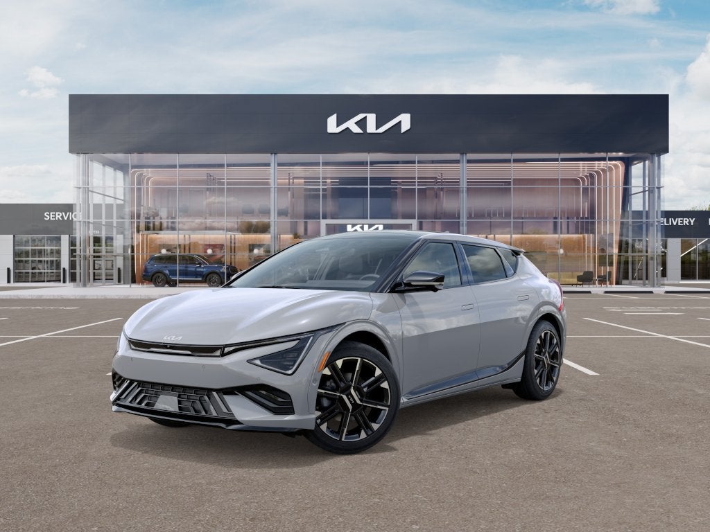 2026 Kia EV6 GT-Line in Wolf Gray — front three-quarter view