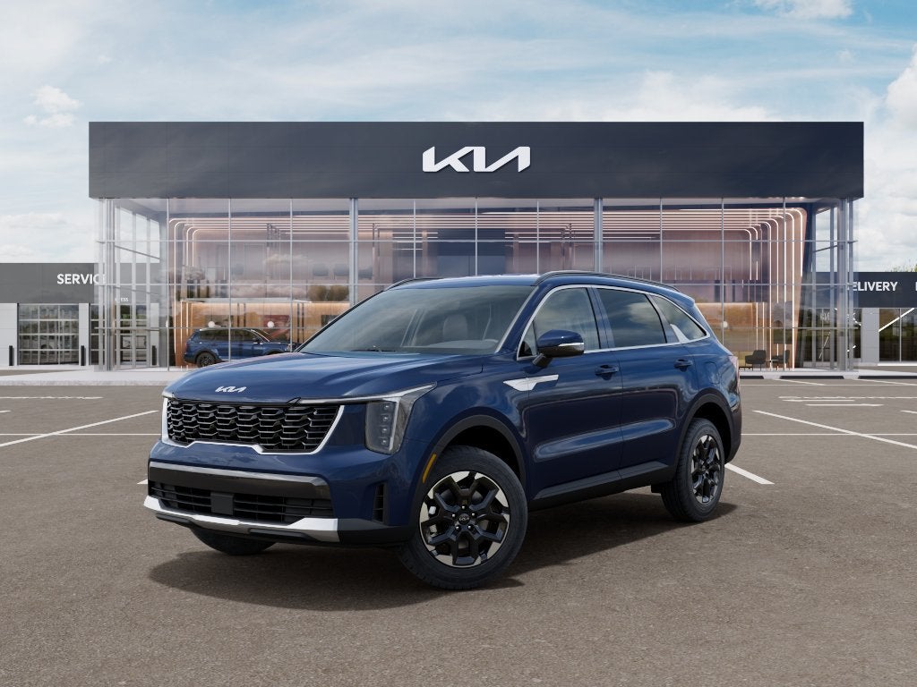 2026 Kia Sorento S in Midnight Lake Blue — front three-quarter view