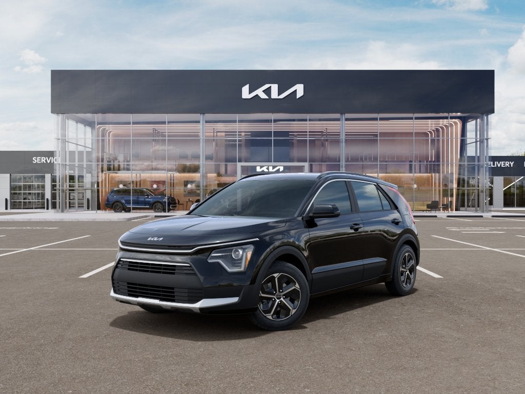 2026 Kia Niro LX in Aurora Black Pearl — front three-quarter view
