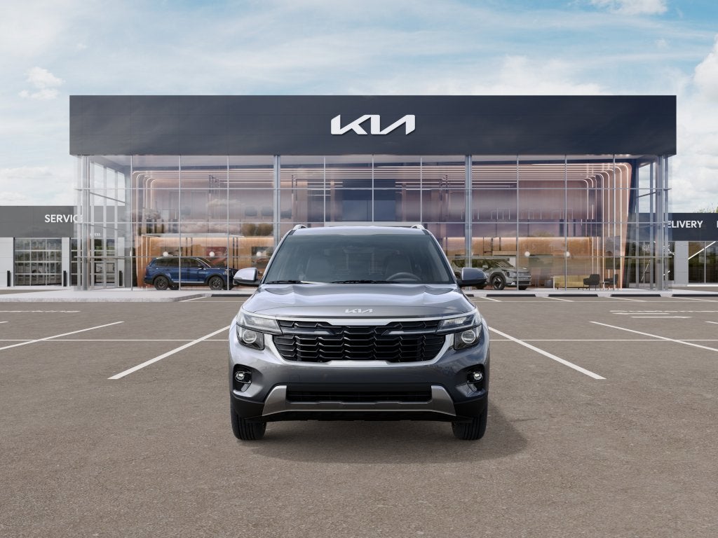 2026 Kia Seltos S in Steel Gray — front three-quarter view