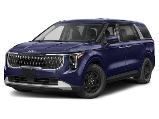 2026 Kia Carnival LXS in Aurora Black Pearl — front three-quarter view