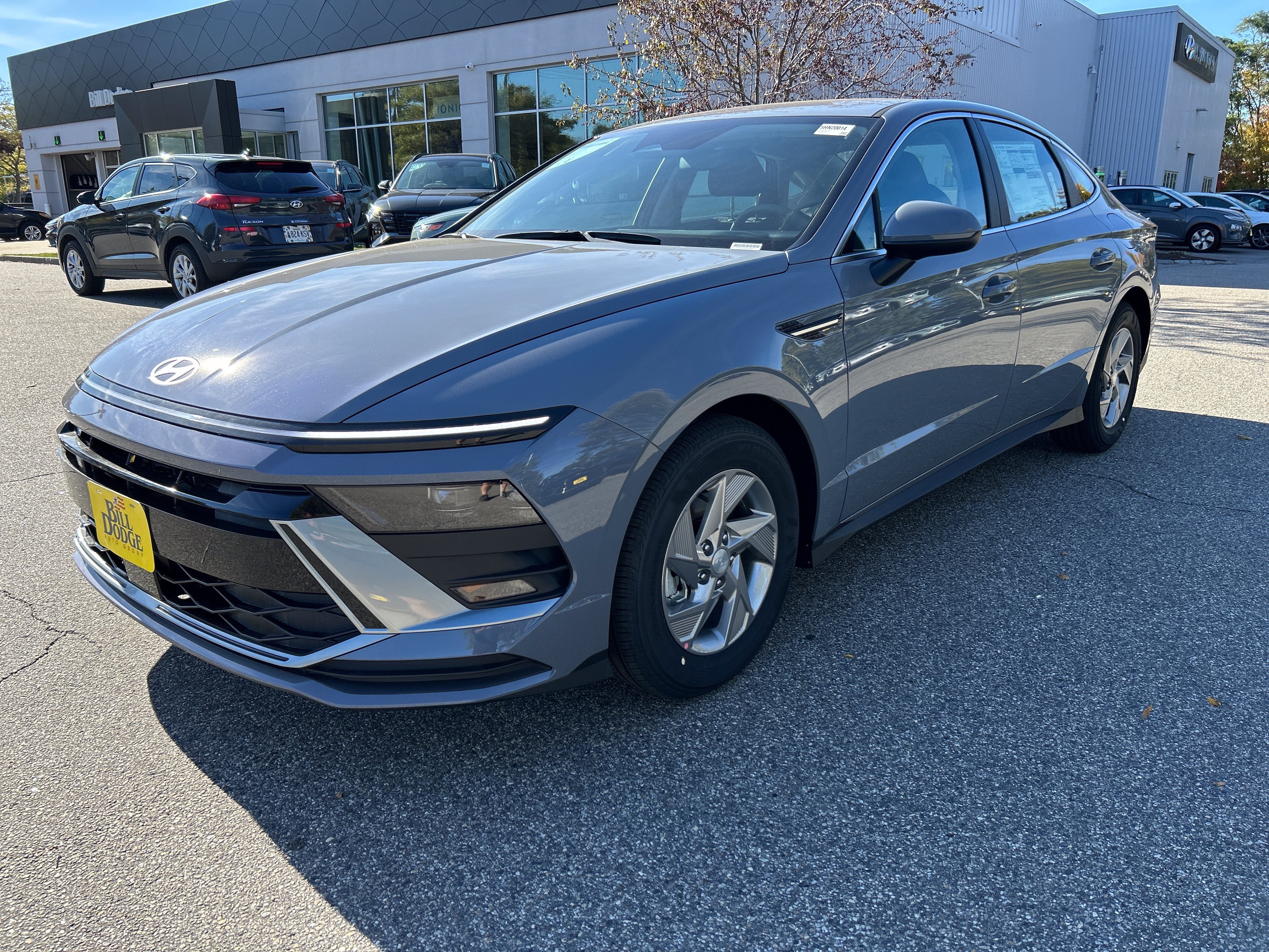 2026 Hyundai Sonata SE in Transmission Blue — front three-quarter view