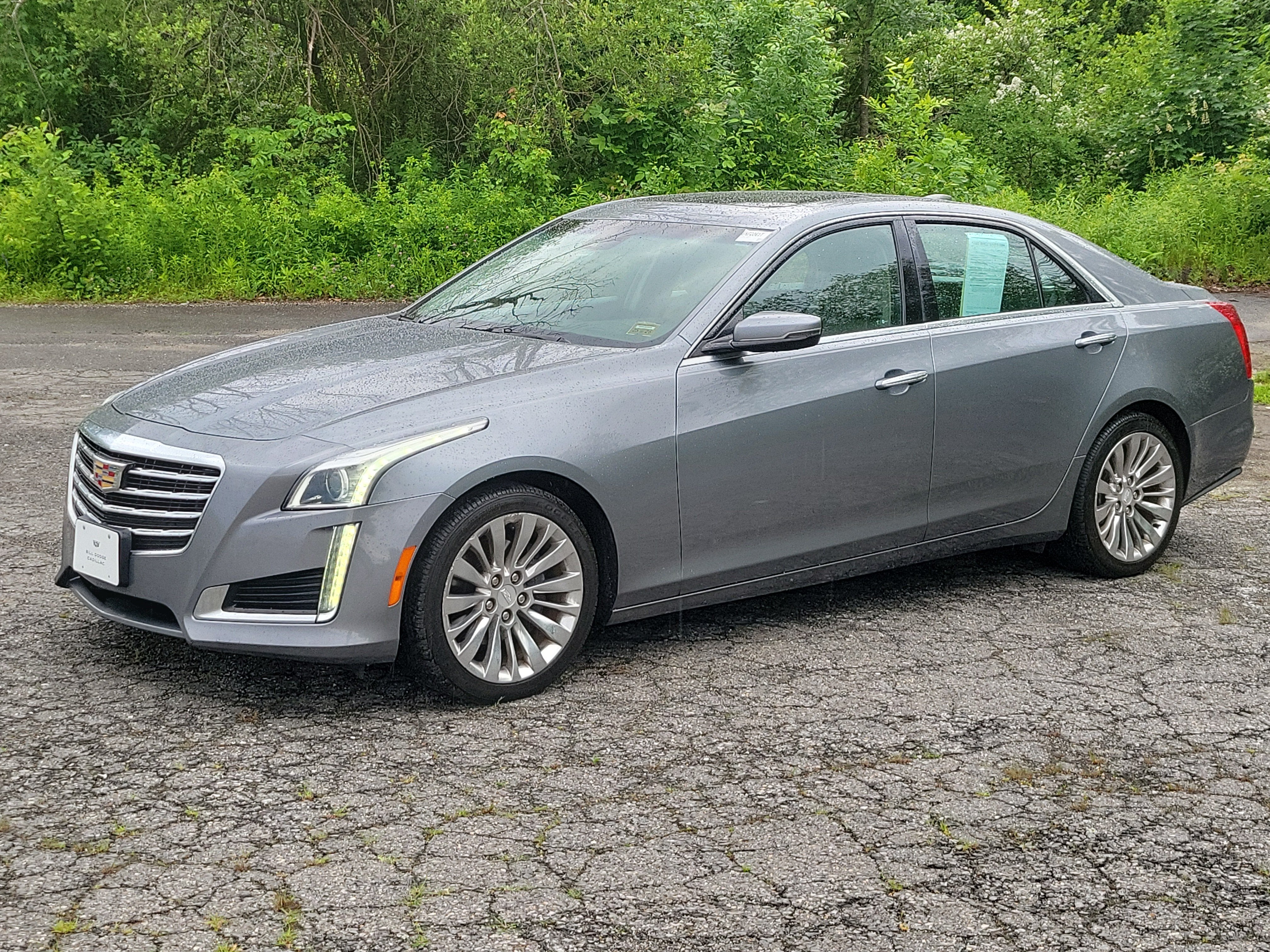 2018 Cadillac CTS Luxury AWD in Satin Steel Metallic — front three-quarter view