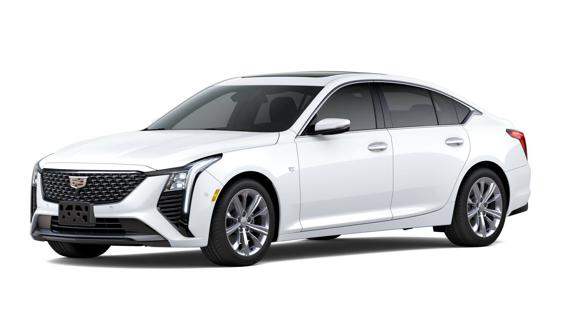 2026 Cadillac CT5 Premium Luxury in Summit White — front three-quarter view