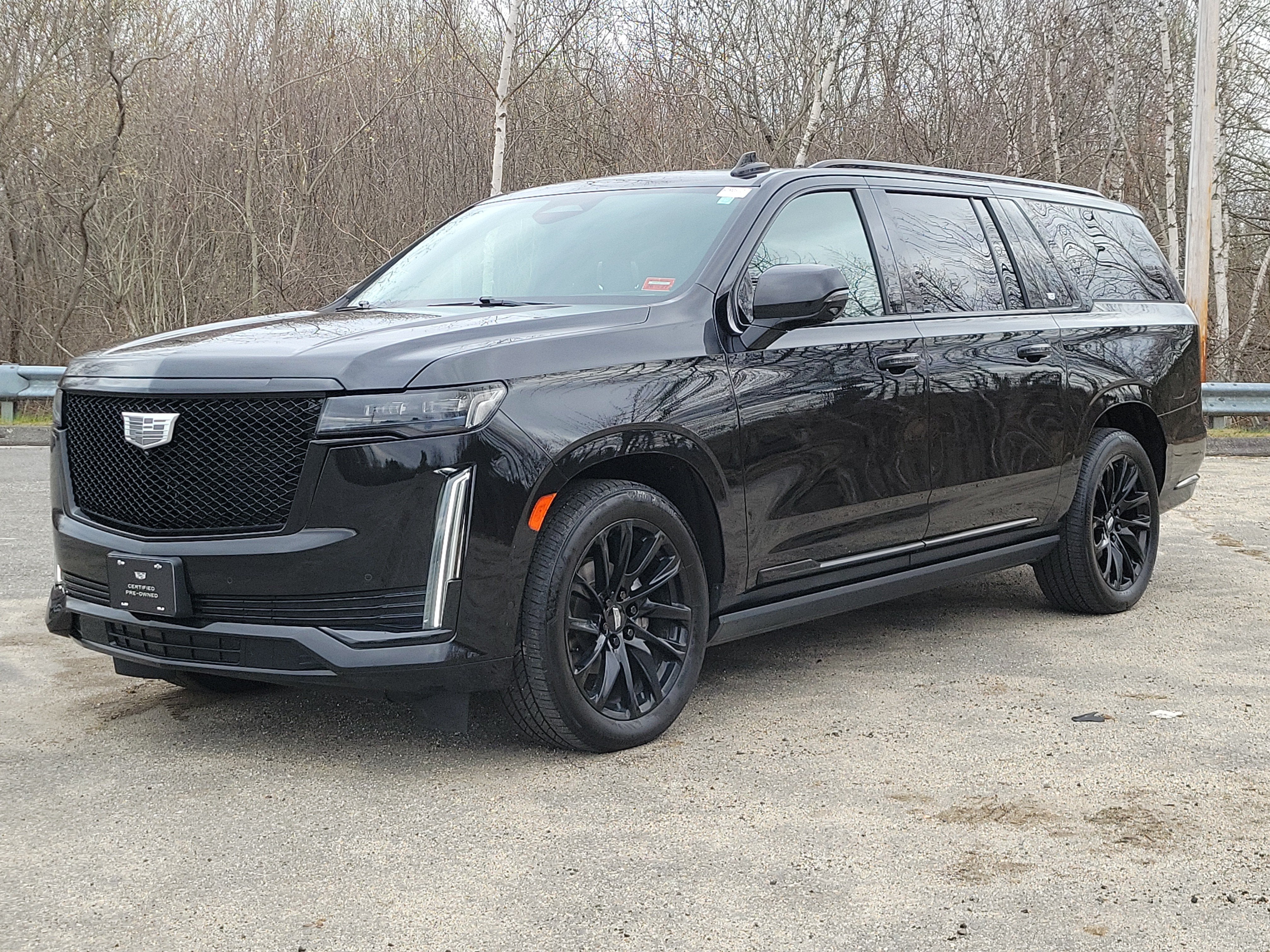 2024 Cadillac Escalade ESV Sport Platinum in Black Raven — front three-quarter view