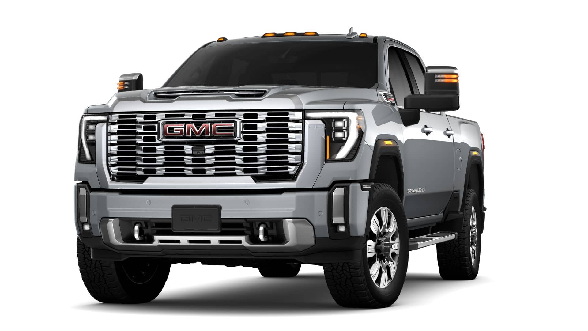 2026 GMC Sierra 2500 HD Denali in Sterling Metallic — front three-quarter view