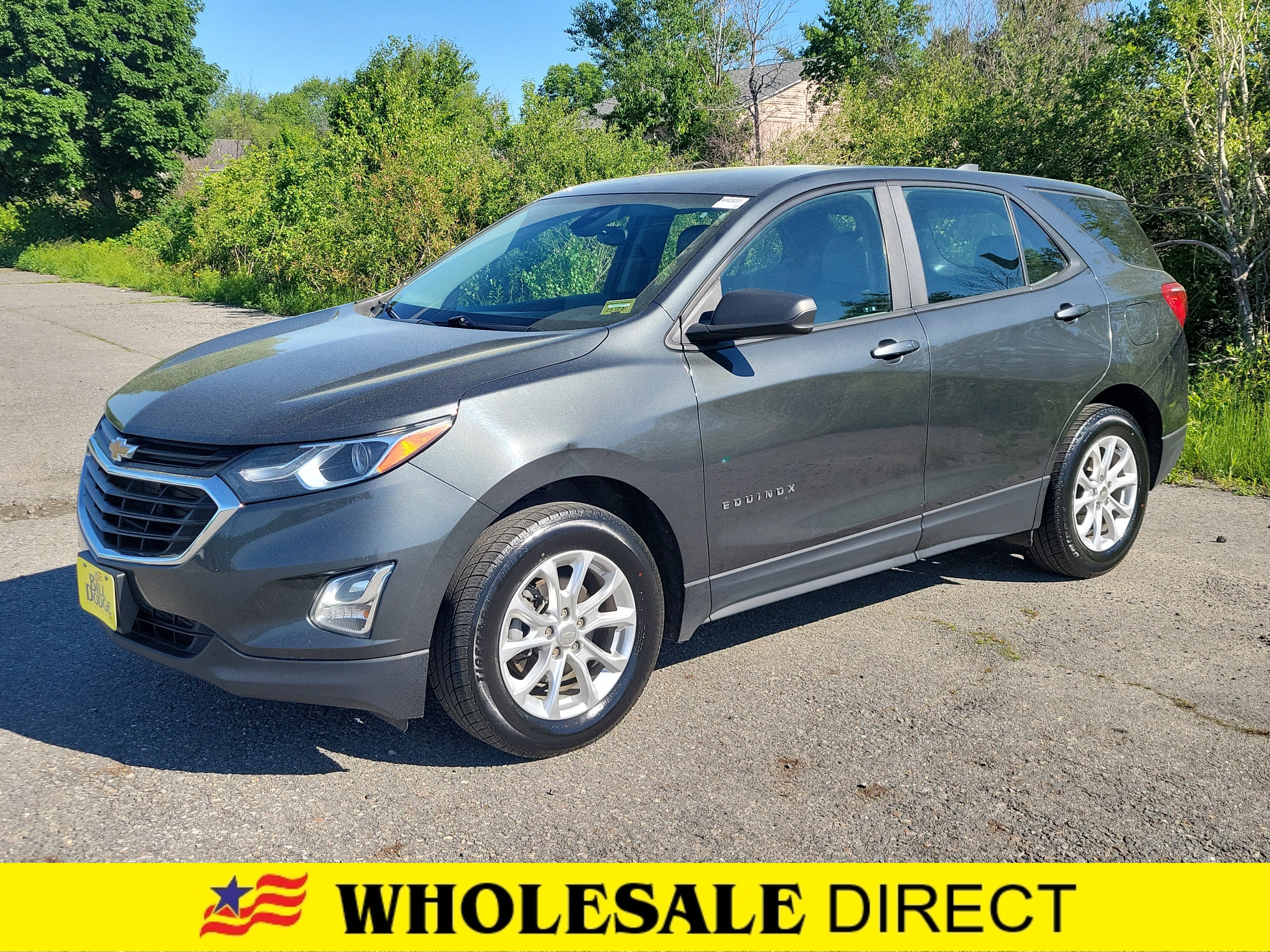 2020 Chevrolet Equinox LS in Nightfall Gray Metallic — front three-quarter view