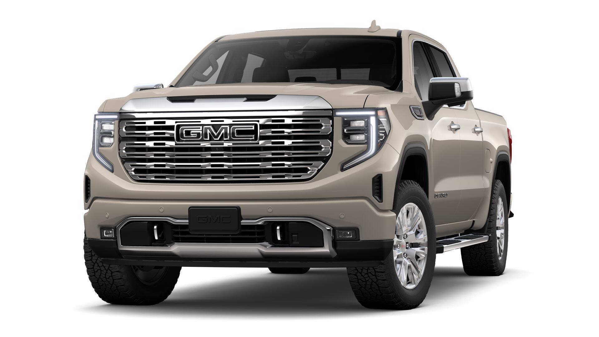 2026 GMC Sierra 1500 Denali in Coastal Dune — front three-quarter view