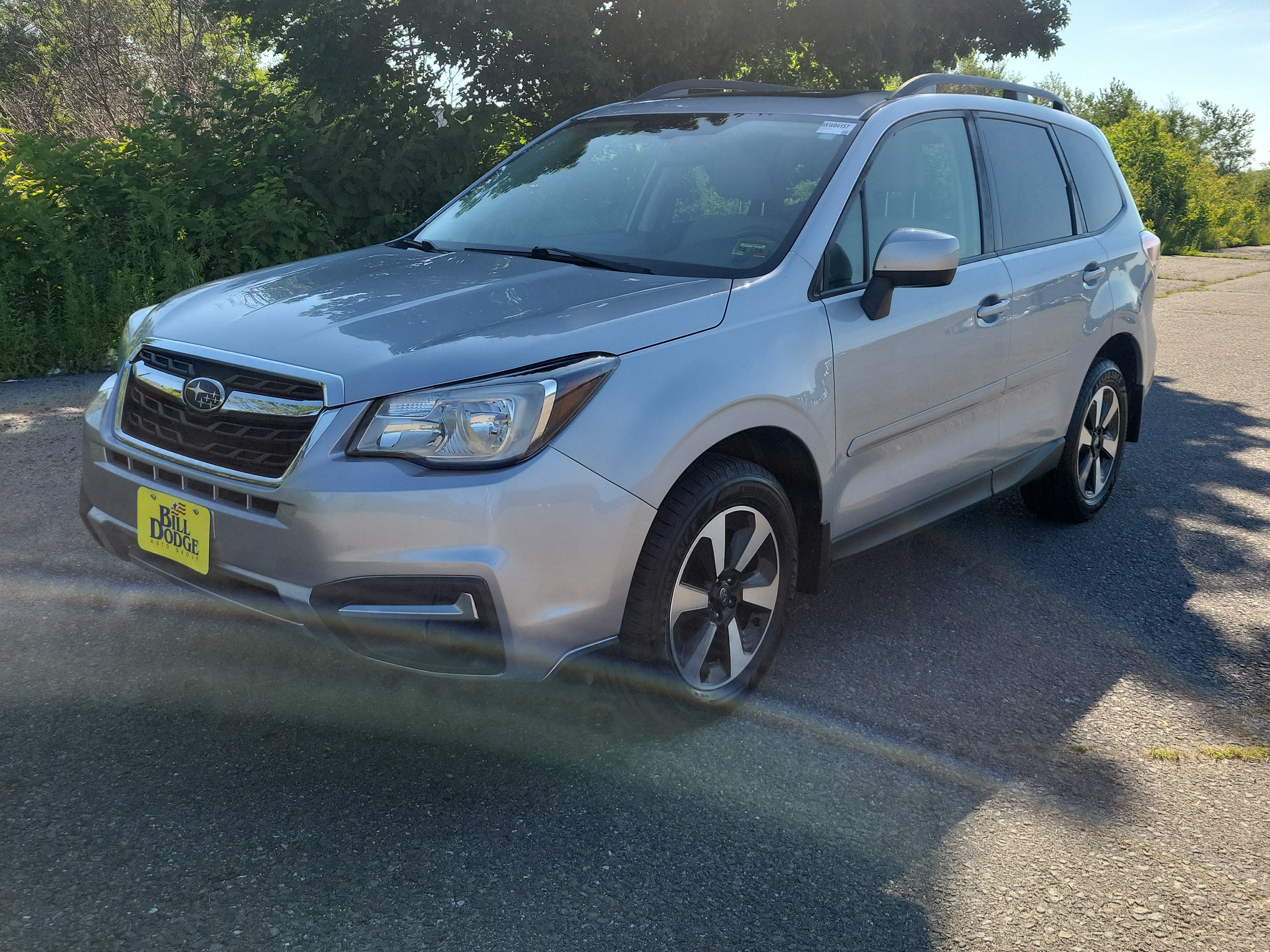 2018 Subaru Forester 2.5i Premium in Silver — front three-quarter view