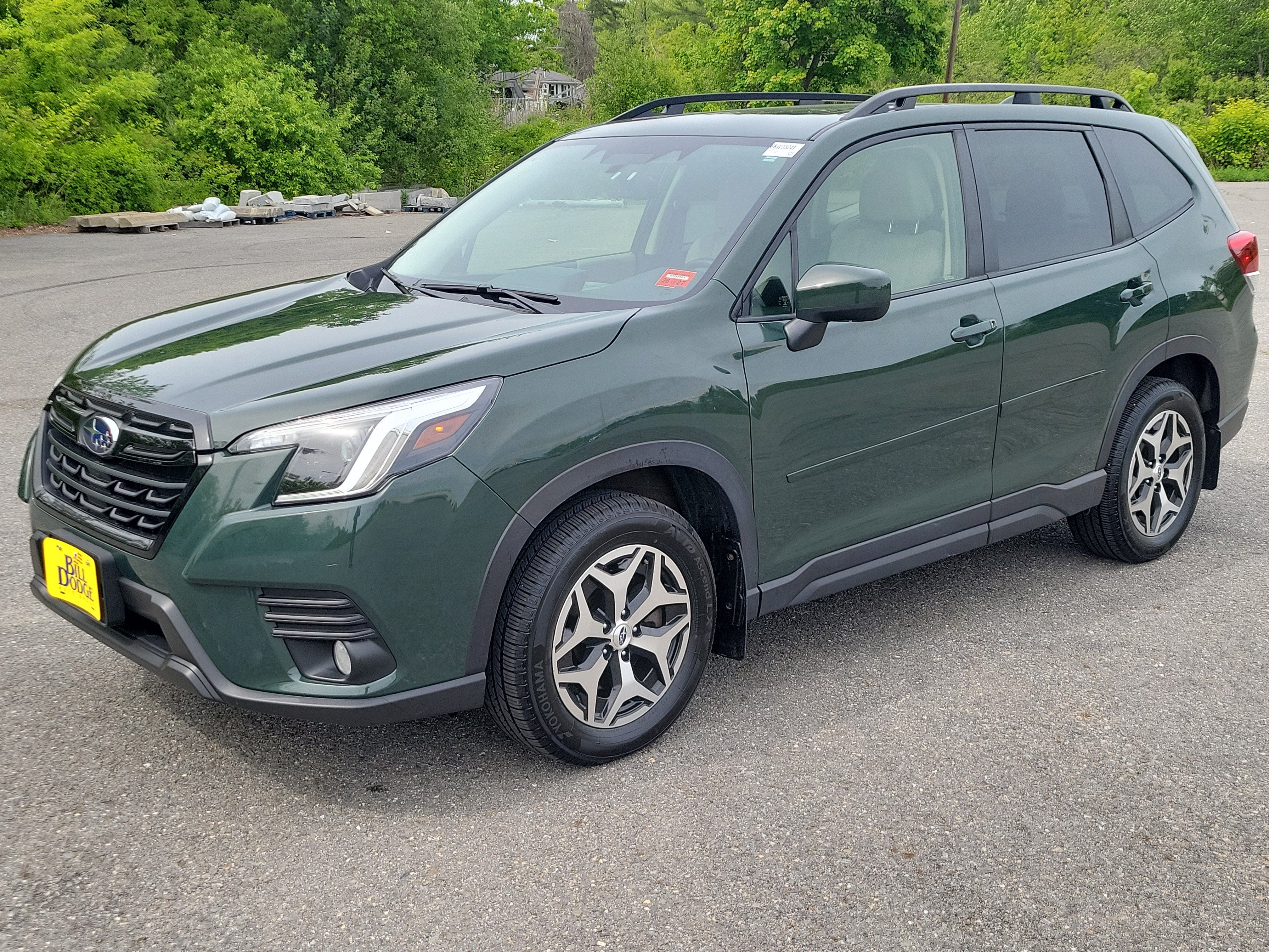 2023 Subaru Forester Premium in Green — front three-quarter view